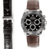Solid End Link Leather On Tang Buckle For Rolex