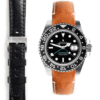 Curved Leather On Tang Buckle For Rolex