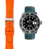 Curved Rubber On Tang Buckle For Rolex
