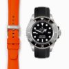 Curved Rubber On Tang Buckle For Rolex